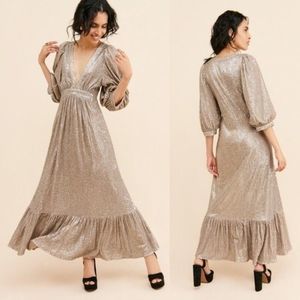 Saltwatsr Luxe Sequin Plunge Maxi Dress